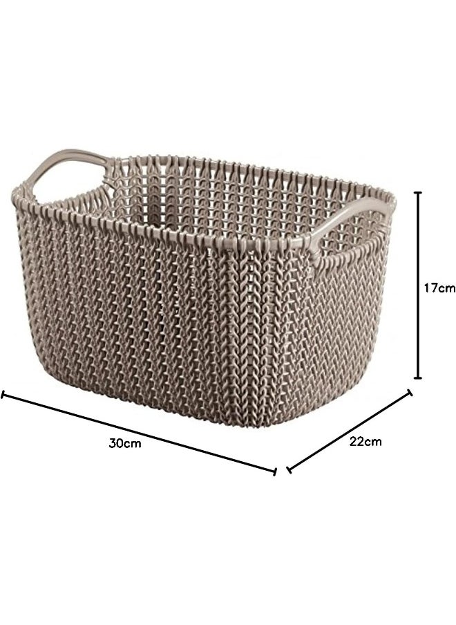 Curver Knit Small Basket With 2 Hand 8L Brown Color  - Image 3