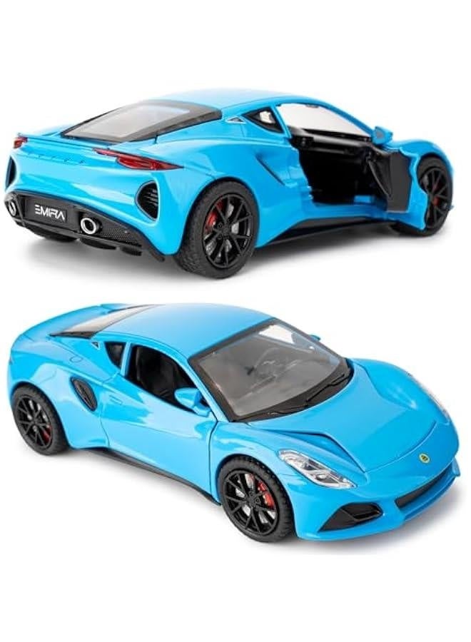 1/24 Lotus Emira Model Car, Zinc Alloy Pull Back Toy car with Sound and Light for Kids Boy Girl Gift(Blue)  - Image 5