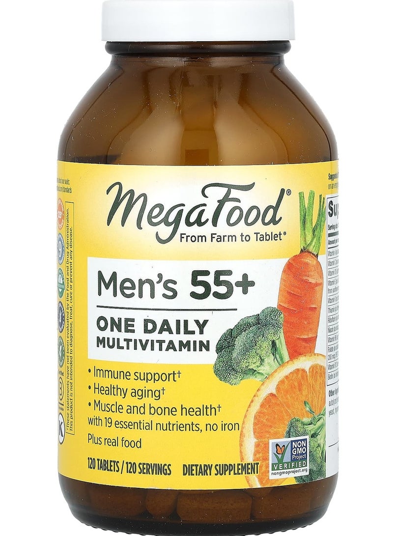 MegaFood Men's 55+, One Daily Multivitamin, 120 Tablets