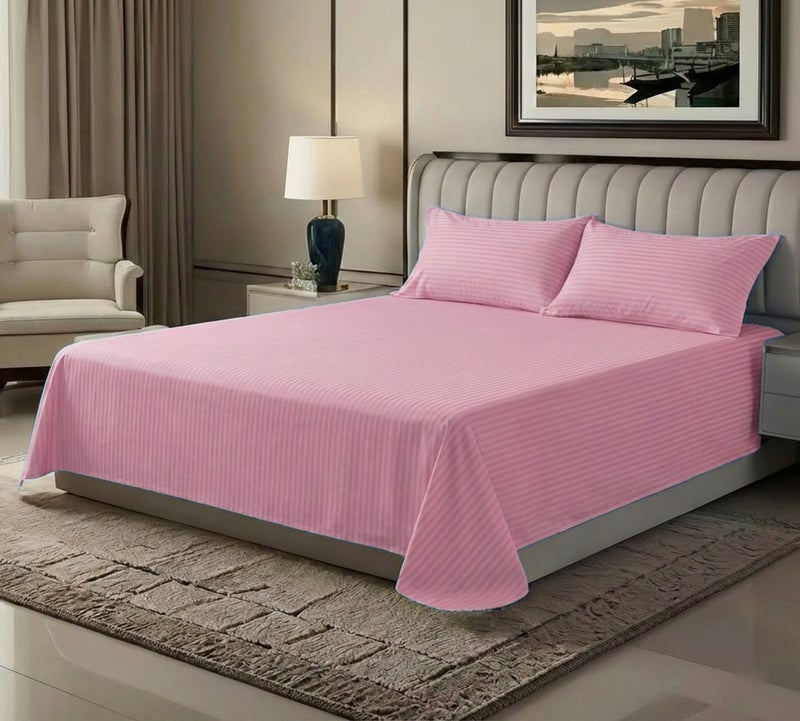 ماكسكون طقم ملاية سرير مايكروفايبر فاخر مكوّن من 3 قطع – ملاية مسطحة مقاس (230×255 سم) مع 2 كيس وسادة (50×75 سم) – ناعم جداً، قابل للتنفس، ومقاوم للتجاعيد – مناسب لأسرة الكوين والكينج – مثالي للاستخدام المنزلي والفندقي - Image 1