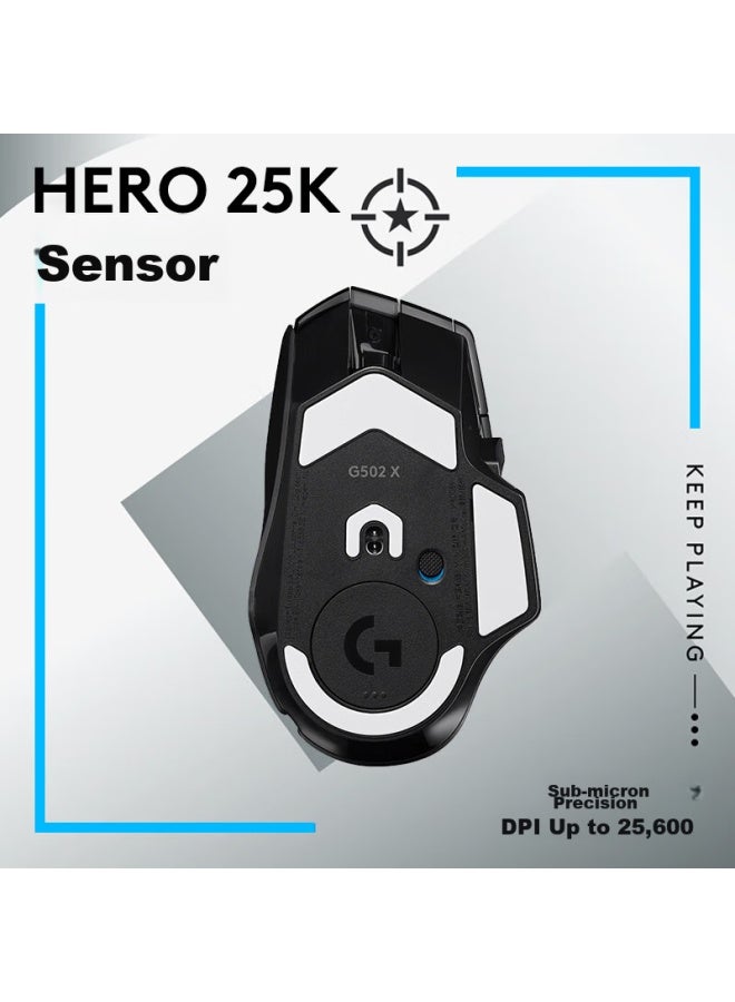 G Logitech G502 X Lightspeed Wireless Gaming Mouse, G502 Advanced Wireless Version, New Optical-mechanical Hybrid Micro Switch, Hero Engine, Esports Mouse, Black - Image 5