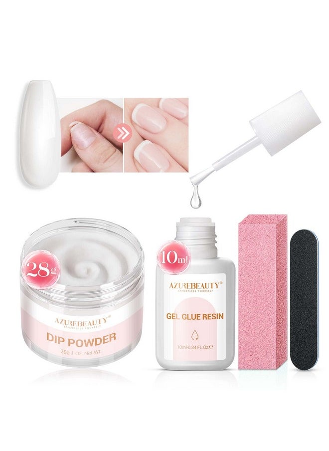 AZUREBEAUTY AZUREBEAUTY Nail Repair Kit Transparent Crystal for Broken Cracked Split Weak Nails, Ideal Solution Emergency Easy Quick Fix Dip Powder 28 g 1 Oz Quick-Drying Repair Glue 10 ml Nail File Nail Buffer  - Image 1