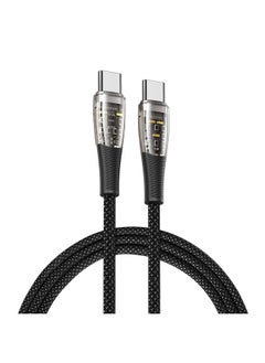 DUZZONA DUZZONA  A6 65W USB-C/Type-C to USB-C/Type-C Transparent Fast Charging Data Cable, Length: 1m(Black)  - Image 1
