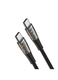 DUZZONA DUZZONA  A6 65W USB-C/Type-C to USB-C/Type-C Transparent Fast Charging Data Cable, Length: 1m(Black)  - Image 2