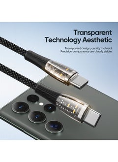 DUZZONA DUZZONA  A6 65W USB-C/Type-C to USB-C/Type-C Transparent Fast Charging Data Cable, Length: 1m(Black)  - Image 3