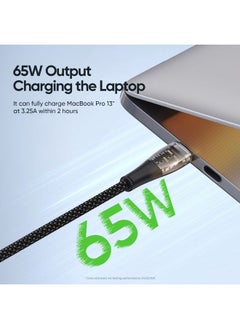 DUZZONA DUZZONA  A6 65W USB-C/Type-C to USB-C/Type-C Transparent Fast Charging Data Cable, Length: 1m(Black)  - Image 4