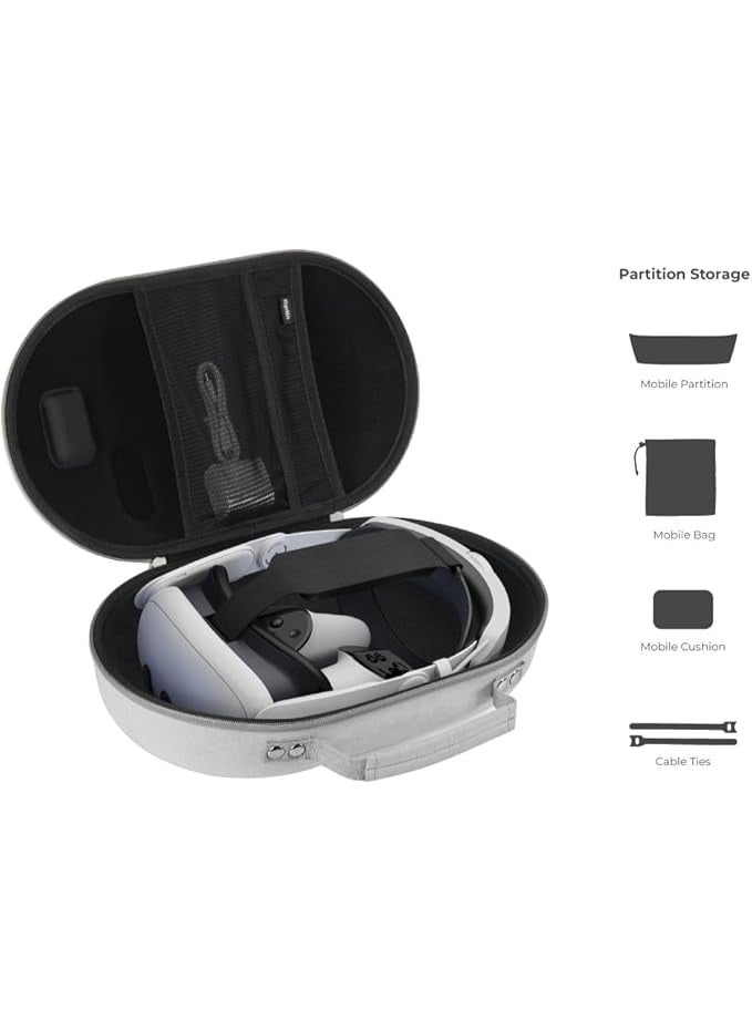 blupebble All-in-One Hard Carrying Case for Meta Quest 3\3s VR Headset | Travel Storage Bag for Controllers & Accessories | Shockproof, Lightweight & Portable  - Image 2