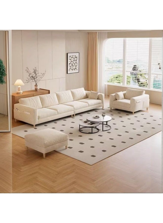 Poppins Home Poppins HOME Contemporary Living Room Sofa Set, Beige Upholstery, (4seater+1+Ottoman)  - Image 1