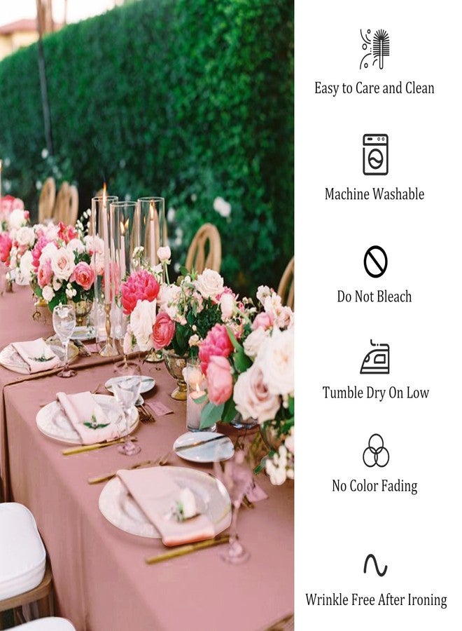 Fivenl 8 Pack Dusty Rose Tablecloth 60 x 102 Inch, Premium Rectangle Table Clothes for 6 Foot Rectangle Tables Washable Polyester Fabric Table Covers for Wedding Party Reception Banquet Buffet Restaurant - Image 5