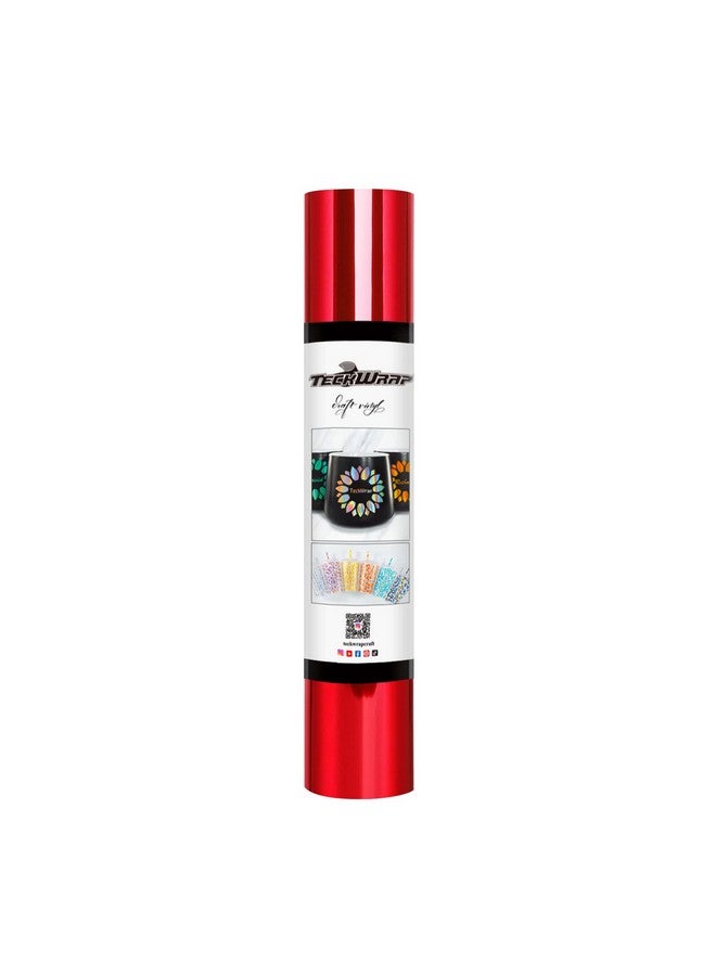 TECKWRAP Chrome Red Adhesive Craft Vinyl Roll 1ftx5ft - Image 1