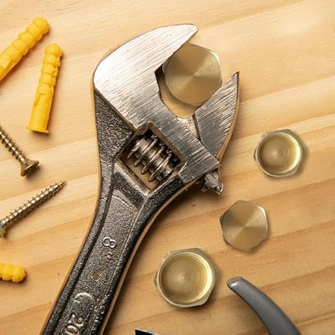 PACK OF 2 BRASS THREADED CAPS, BRASS BLIND NUT CAPS, WASHING MACHINE CAPS, RADIATOR CAPS, TAP WATER PIPE ACCESSORIES - Image 2