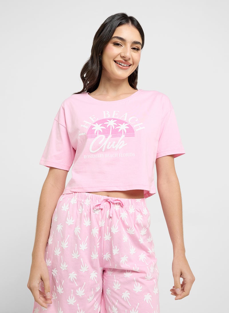 Ginger Cotton Graphic T-Shirt & Short Pj Set - Image 3