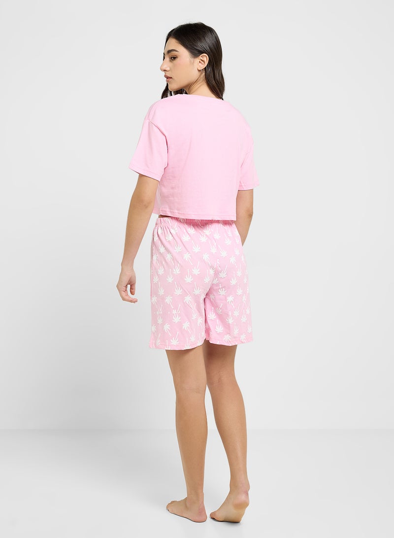 Ginger Cotton Graphic T-Shirt & Short Pj Set - Image 2
