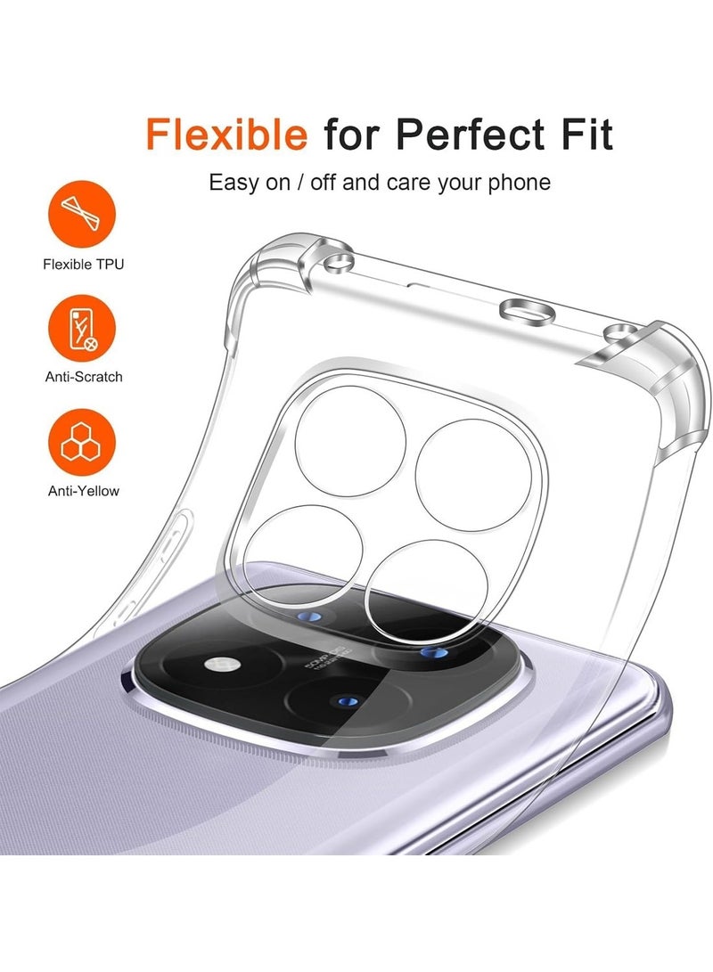 Techie حافظة زاوية TPU لهاتف Xiaomi Redmi Note 14 Pro / Pro+ مع حماية عدسة الكاميرا غلاف خلفي شفاف واقي - Image 5