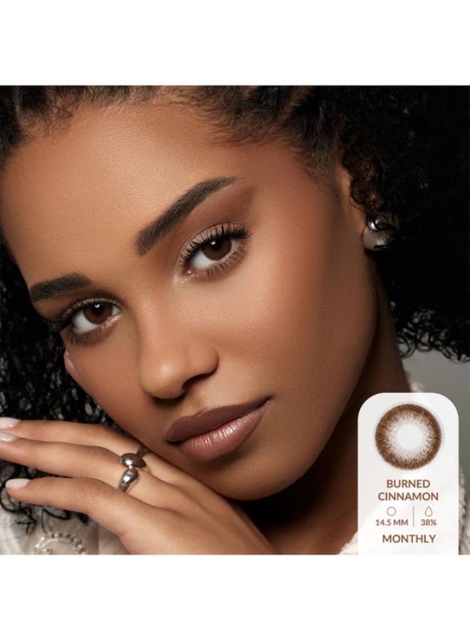 Amara Unisex Burned Cinnamon Monthly Disposable Contact Lenses, Color Contact Lenses, Cosmetic Contact Lenses, Dark Brown Contact Lenses - Image 3