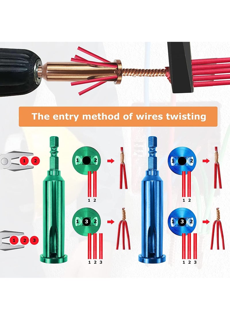 KASTWAVE Wire Twisting Tools, Wire Stripper and Twister, Quick Connector Twist Wire Tool, 4 Square and 2.5 Square, 2~5 Way Twister Wire, for Stripping and Twisting Wire Cable at the Same Time - Image 4