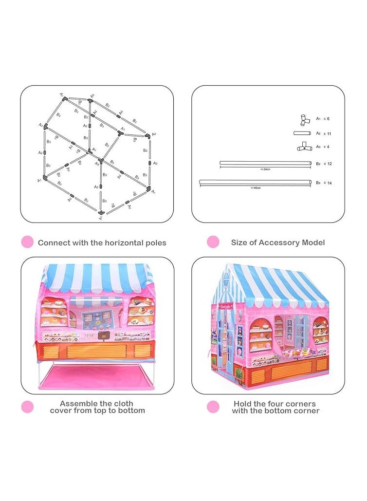 BLOOMING TIME Play Tent for Kids Candy Playhouse Boys & Girls Indoor Outdoor Toy - Image 4