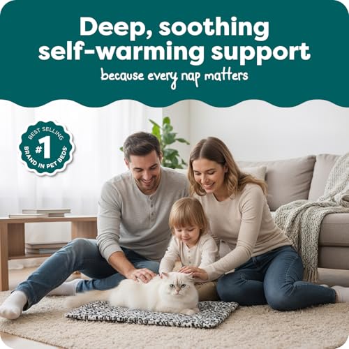 Furhaven ThermaNAP SelfWarming Cat Bed for Indoor Cats Small Dogs Washable Reflects Body Heat Quilted Faux Fur Reflective Bed Mat Snow Leopard Small - Image 3