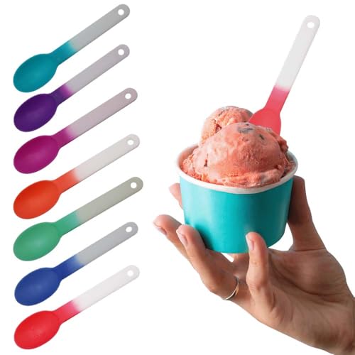 AAkron Deluxe Mood Spoon, Changes color with ice cold liquids, Reusable, Top shelf dishwasher safe - Set of 14 - Assorted - Colors may vary - Image 1