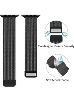 Generic Stainless Steel Magnetic Band Compatible with Apple Watch 49mm 45mm 44mm 42mm, Adjustable Milanese Magnet Metal Strap Men Women for iWatch Series 8/7/6/5/4/3/2/1/SE/Ultra  - Image 2