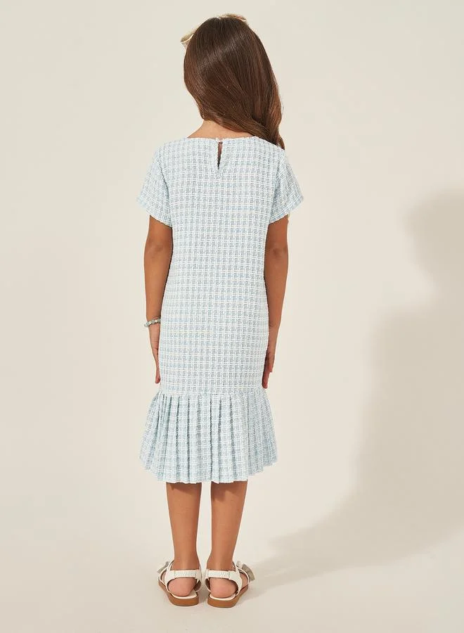 Styli Textured Tweed Midi Dress