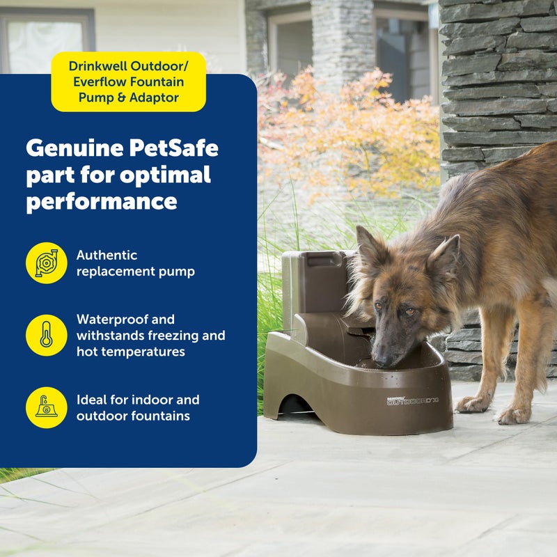 PetSafe Drinkwell Outdoor/Everflow Fountain Pump & Adaptor - Replacement Pump for Pet Fountain - Low-Voltage Durable Pump - Waterproof Adaptor with Anti-Bite Cord - Image 2