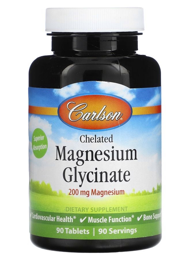 Carlson مغنيسيوم جليسينات مخلب 200 ملغ 90 قرص