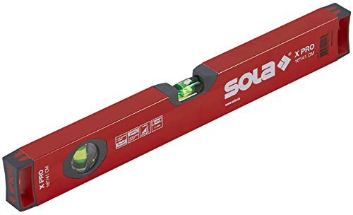 SOLA LSX16 X PRO Aluminum Box Profile Spirit Level with 2 60 Magnified Vials 16Inch Red - Image 1