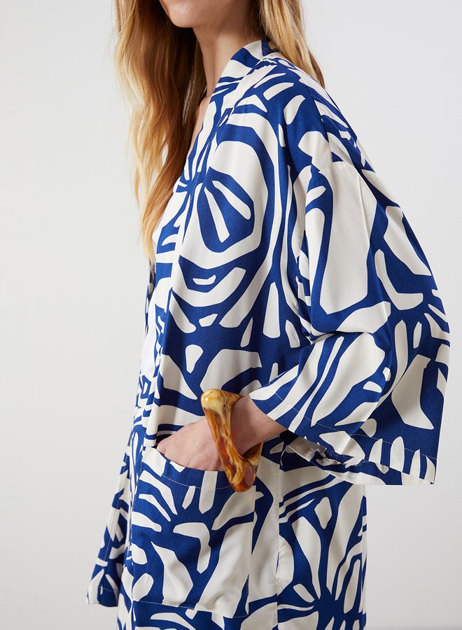 LC WAIKIKI Shawl Collar Patterned Oversize Women's Kimono - Image 3