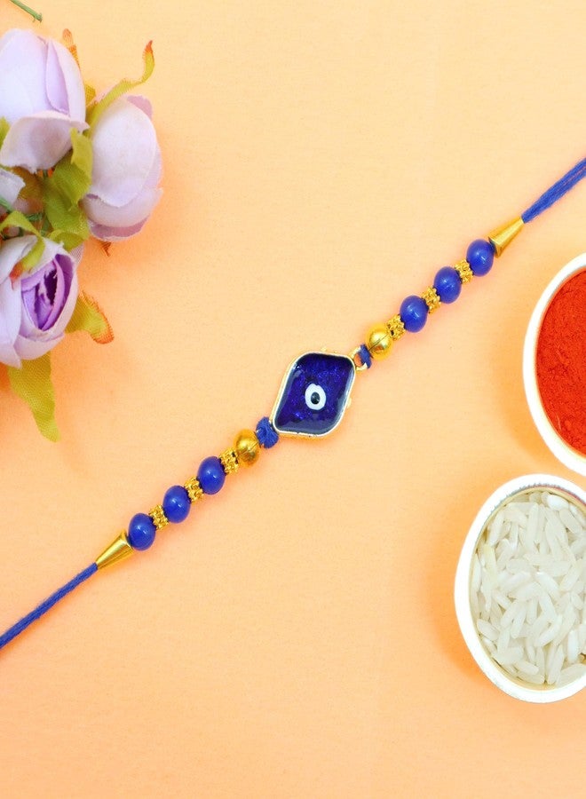 PIEPOT Pie Pot Evil Eye Rakhi for Brother | Rakhi for Blessing and Protect from Negative Energy, Rolli Kumkum, Best Wishes Card from Sister Gift (Pack of 1) - Image 2