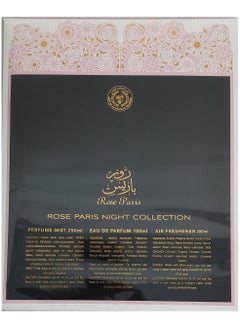 ارض الزعفران روز باريس (مجموعة هدايا) ماء عطر 100 مل + 250 مل معطر جسم + 300 مل معطر جو  - Image 2