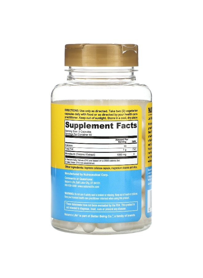 Nature's Life Nature's Life, Nourishing Monolaurin, 1,000 mg, 90 Capsules (500 mg per Capsule)  - Image 2