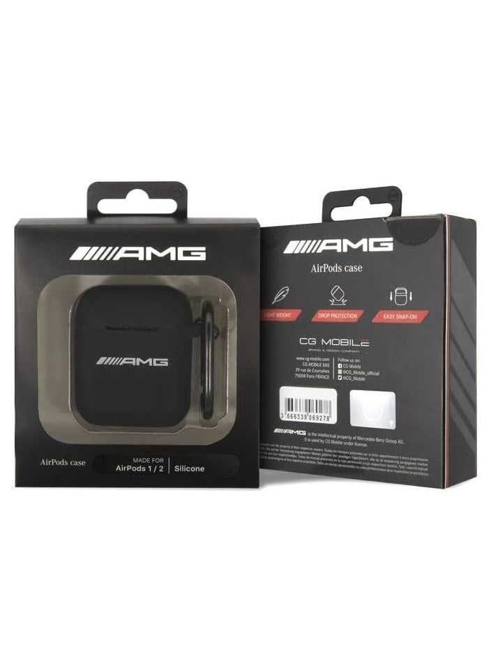 AMG Liquid Silicone Case for Airpods 1/2 / Precise Design / Anti-Scratch / Anti-Slip / Drop Protection / Easy Shape-On / Light Weight - Black - Image 3