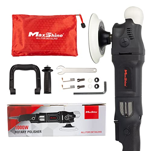 Maxshine 5 M1000 Rotary Polisher 1000W 6Speed 58 Thread Auto Detailing Tool for Paint Protection Swirl Scratch Repair Buffing Glossy Shine Ideal for Cars Trucks SUVs
