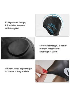 Latest Designed Long Hair Swim Capwaterproof Silicone Swimming Cap For Adult Woman And Menkeeps Hair Clean With Ear Protector Black. - pzsku/Z249D26F96EB5CB77F46CZ/45/_/1692274622/749807cb-a624-45b3-9c28-5b9d4e592748