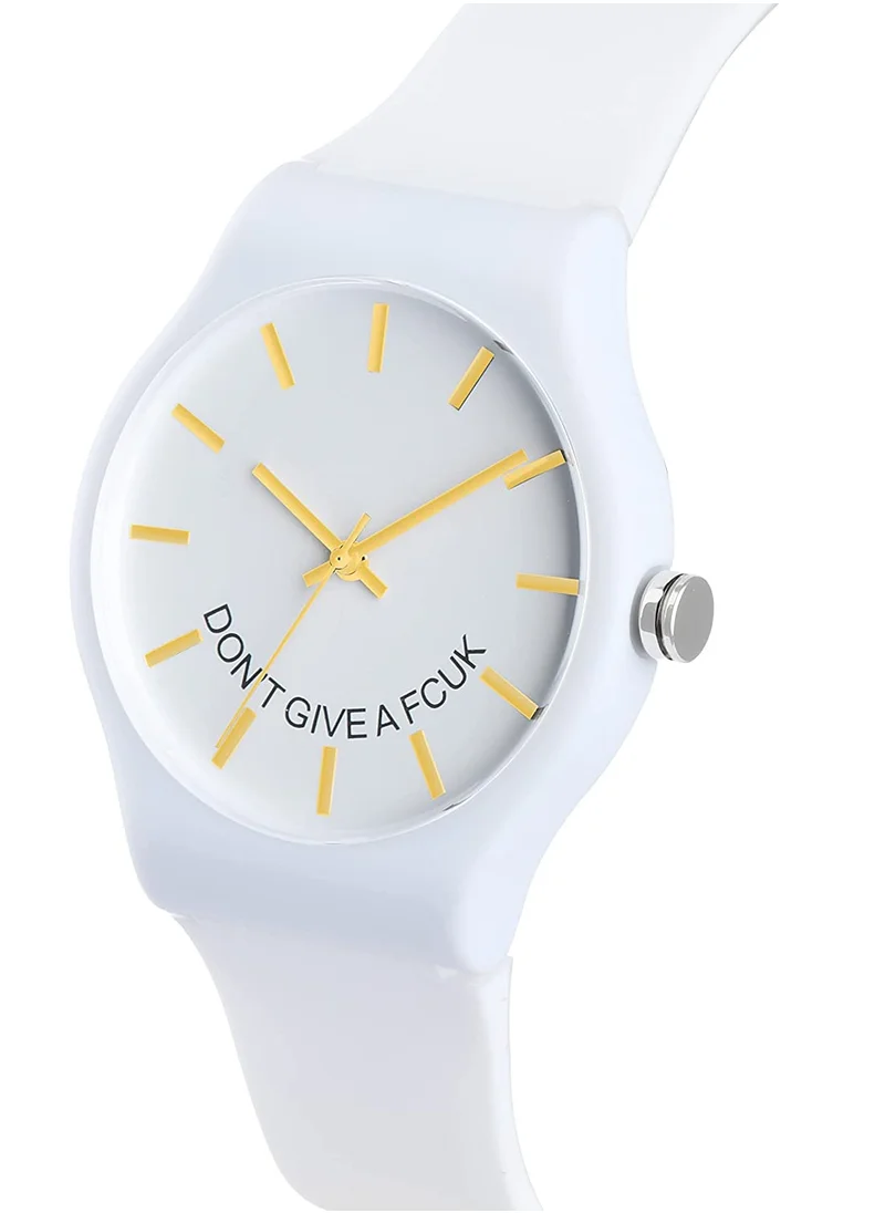 فرنش كونكشن Unisex Analog Watch With White Silicone Strap 33 mm FC175W