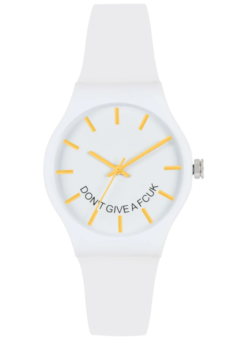 فرنش كونكشن Unisex Analog Watch With White Silicone Strap 33 mm FC175W