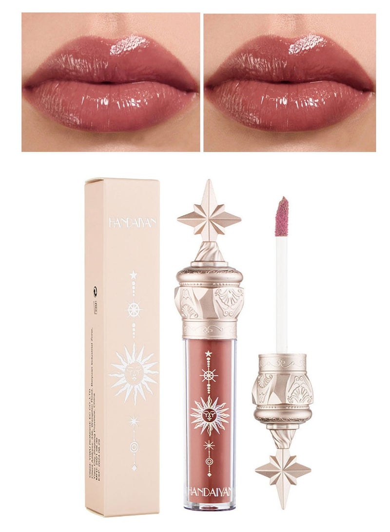 هاندايان أحمر شفاه سائل غير لامع مكياج للنساء، مخملي يدوم طويلاً، مقاوم للماء، لون مصبوغ بدرجة عالية، سريع الجفاف، مقاوم للتلطخ، يغذي، يرطب، فائق النعومة - Image 1