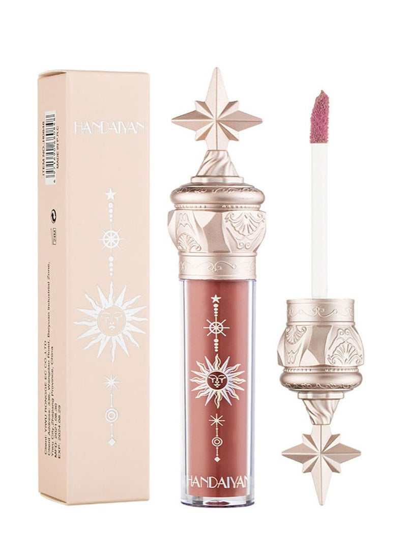 هاندايان أحمر شفاه سائل غير لامع مكياج للنساء، مخملي يدوم طويلاً، مقاوم للماء، لون مصبوغ بدرجة عالية، سريع الجفاف، مقاوم للتلطخ، يغذي، يرطب، فائق النعومة - Image 4