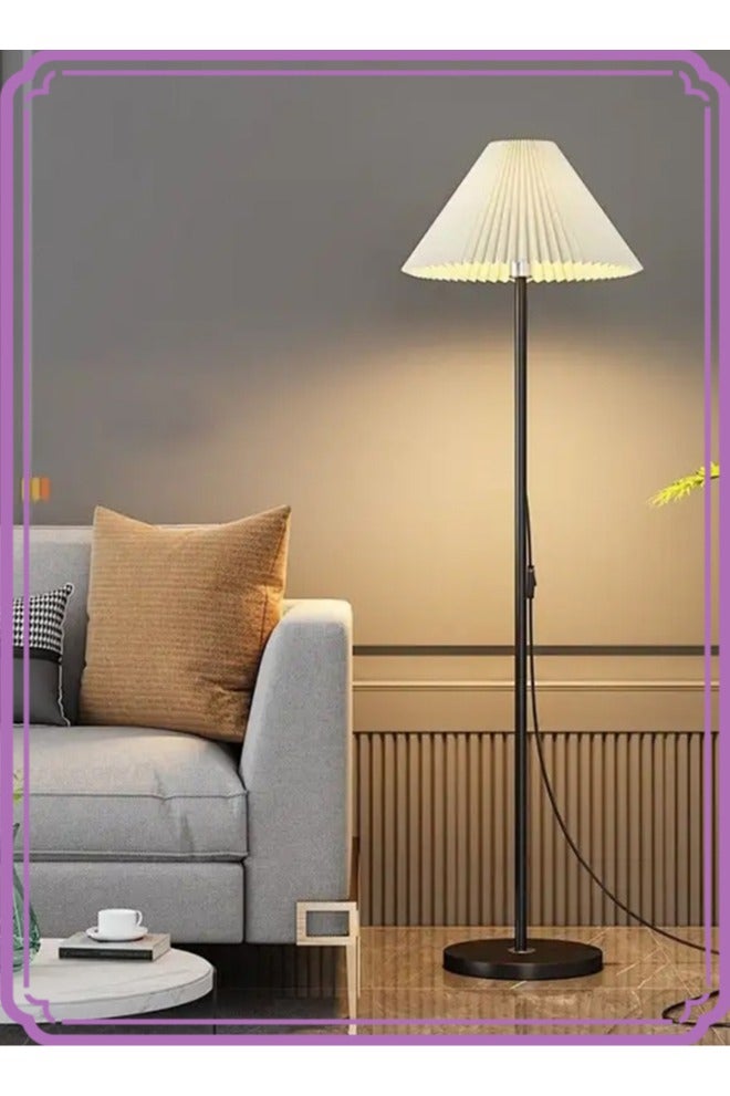 أبيكس مصباح أرضي قائم طويل بتصميم بسيط مع عاكس للضوء بكسرات وقابل للتعديل من هاي-فاين، لغرفة المعيشة والنوم والمكتب والمنزل، مستقيم-أسود - Image 3