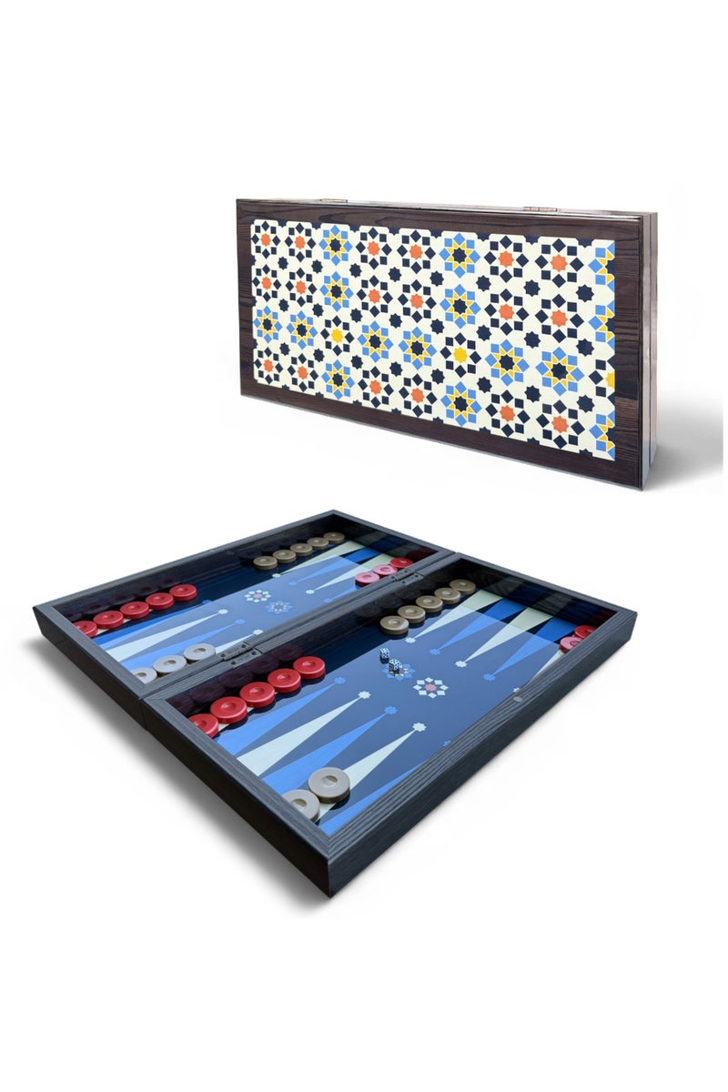 Biggdesign Backgammon Set with Dice and Checkers, MDF Body, Magnetic Lock, Durable Gloss Finish, Scratch-Proof Surface, Board Games for Gift – Made in Turkey - Image 1