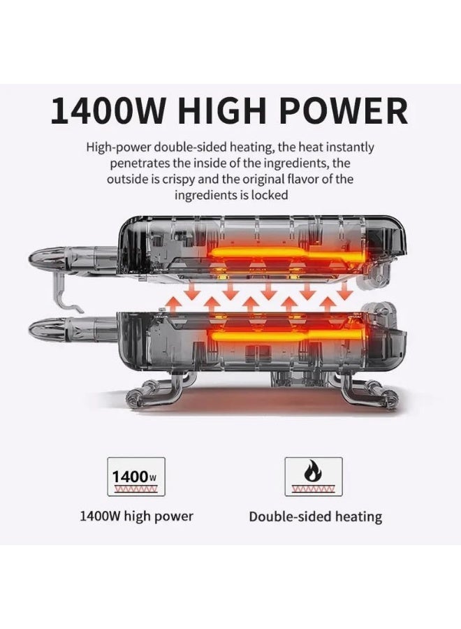 سوكاني صانعة الفطائر سوكاني ١٤٠٠ واط - صانعة فطائر وكريب كهربائية غير لاصقة، لون أسود (SK-822) - Image 3