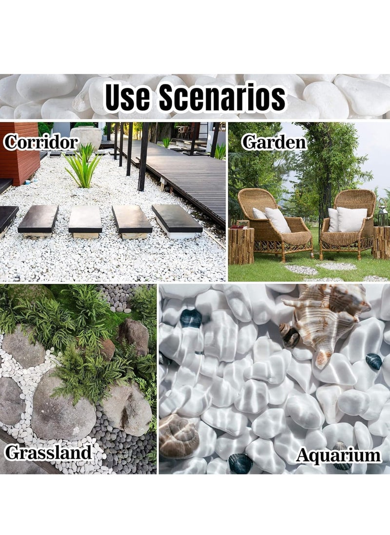vsell24 10-12mm Medium White Stones Polished Natural White Pebbles For Garden Landscaping Fish Tank Vase Filler Cactus Su  - Image 5