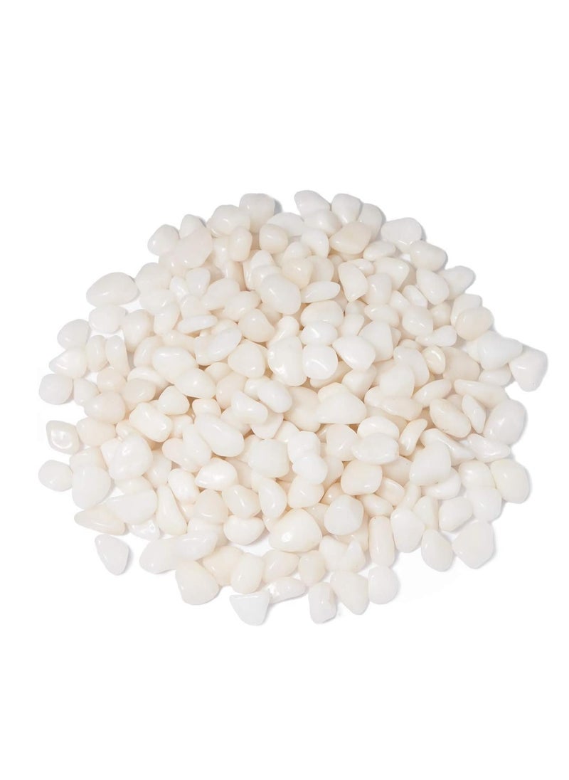 vsell24 10-12mm Medium White Stones Polished Natural White Pebbles For Garden Landscaping Fish Tank Vase Filler Cactus Su  - Image 1