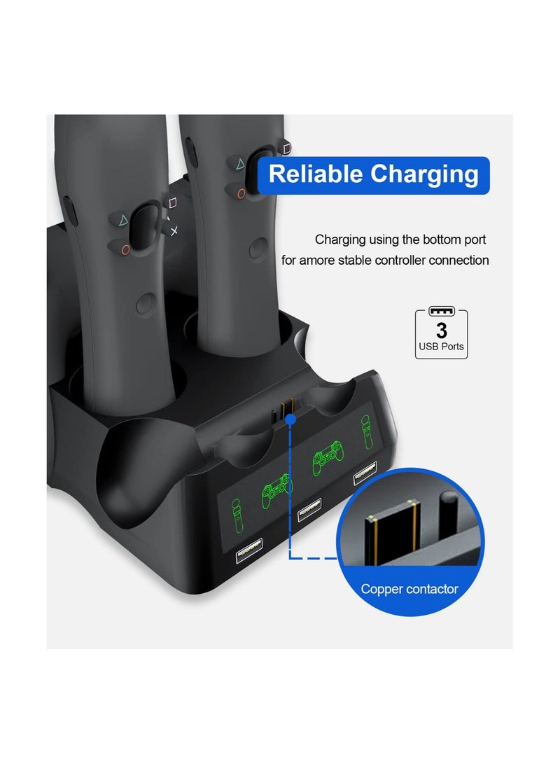 Y&D Controller Charging Dock Station Fit for PS4, 4 in 1 PS Charger Station, Fast with LED Indicator Compatible PS4/Slim/PS4 Pro/PS VR Dock(1 Pack)  - Image 3