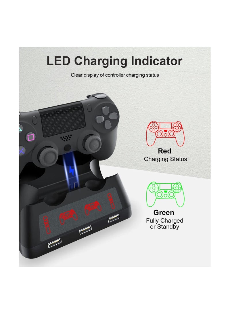 Y&D Controller Charging Dock Station Fit for PS4, 4 in 1 PS Charger Station, Fast with LED Indicator Compatible PS4/Slim/PS4 Pro/PS VR Dock(1 Pack)  - Image 4