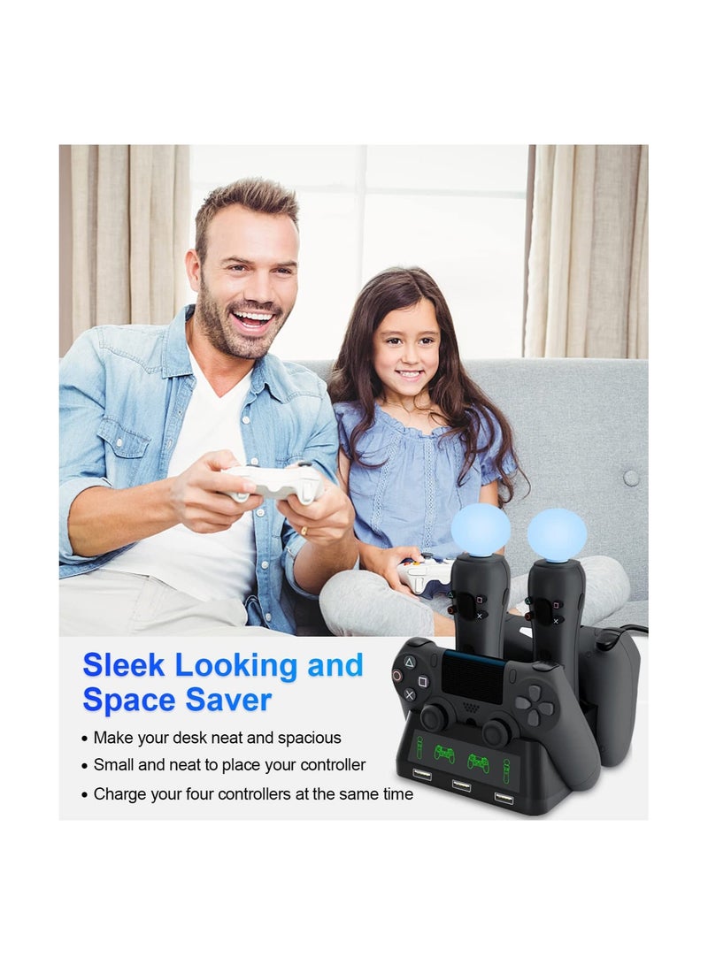 Y&D Controller Charging Dock Station Fit for PS4, 4 in 1 PS Charger Station, Fast with LED Indicator Compatible PS4/Slim/PS4 Pro/PS VR Dock(1 Pack)  - Image 5