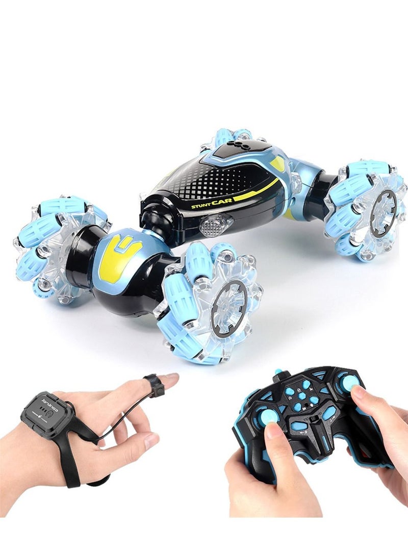 سيارة RC 4WD مزدوجة الجوانب 360 درجة دوارة مستشعر للإيماءات سيارة حيلة للأولاد والبنات 2.4 جيجاهرتز تعمل بالتحكم عن بعد الانجراف والرقص تويست لعبة سيارة RC مع الضوء والموسيقى - Image 1