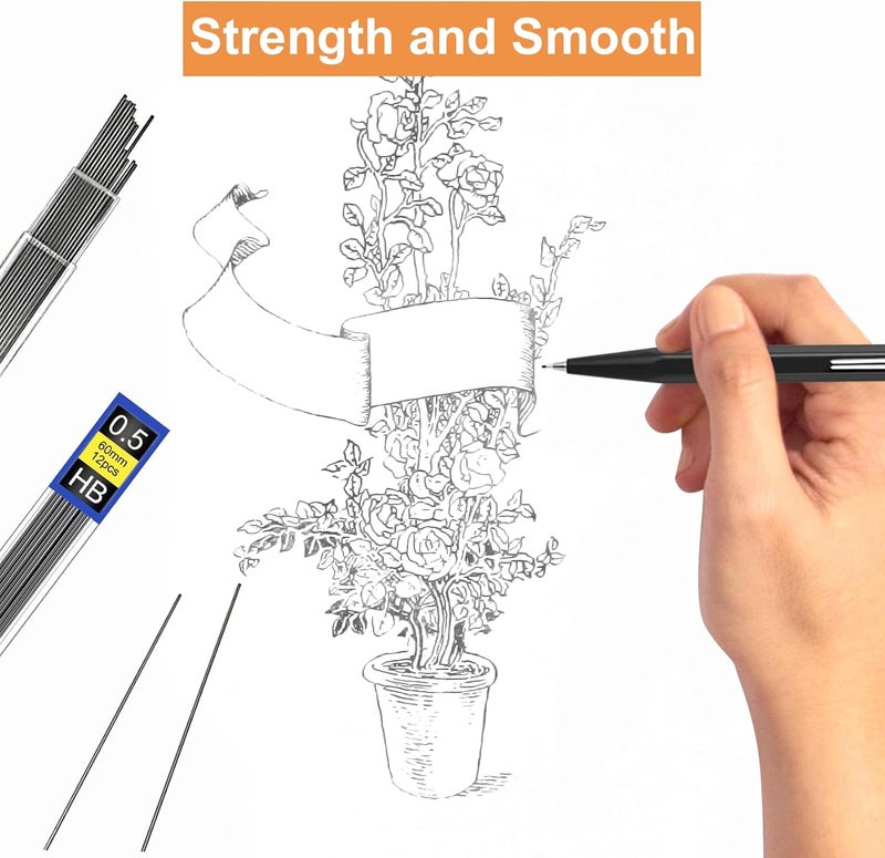 Morepack 0.5 mm Lead Refill, 840Pieces 0.5 Lead Refills for Mechanical Pencil,0.5 mm HB, Break Resistant Mechanical Pencil Refills,70 Tubes - Image 4