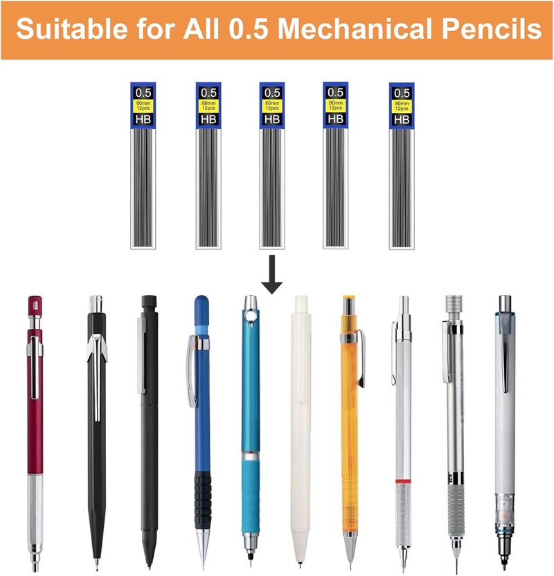 Morepack 0.5 mm Lead Refill, 840Pieces 0.5 Lead Refills for Mechanical Pencil,0.5 mm HB, Break Resistant Mechanical Pencil Refills,70 Tubes - Image 3